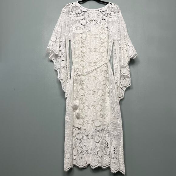 Miguelina Dresses & Skirts - NWT Miguelina Olivia Roselle Sheer Dress Caftan Beachy Crochet Women’s Size S